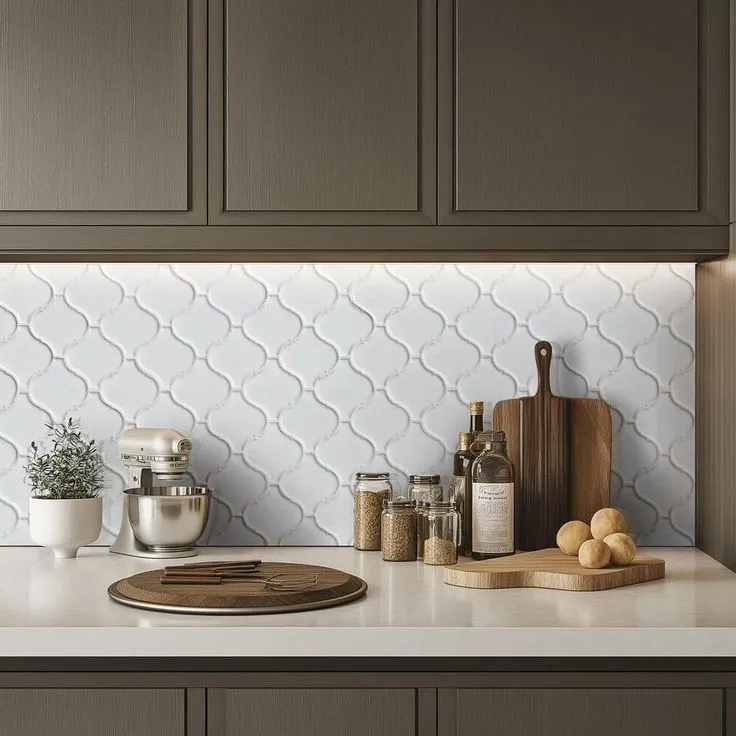 MSI Retro Bianco Arabesque 10.63 in. x 8.84 in. x 6mm Matte Porcelain Mesh-Mounted Mosaic Tile (10.95 sq. ft. / case), photo 4 of 8