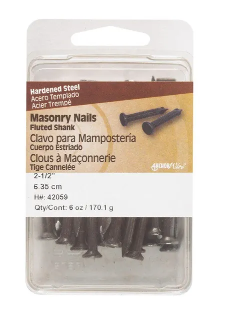 2-1/2 in. Masonry Steel Nail, Flat Head, Fluted Shank (6 oz)