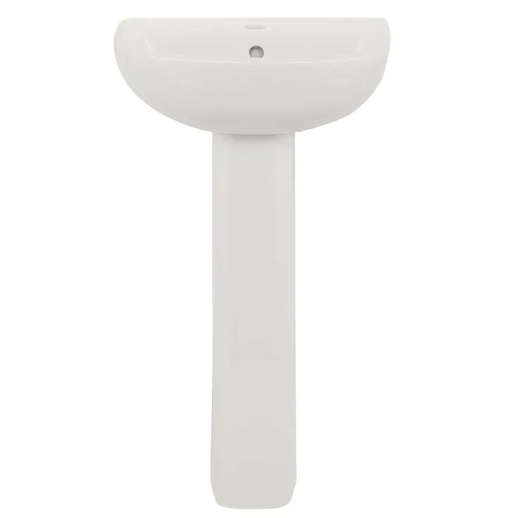 Barclay Products Compact 450 18 in. Pedestal Combo Bathroom Sink with 1 Faucet Hole in White, photo 4 of 7