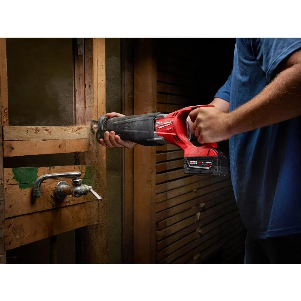 M18 FUEL 18-Volt Lithium-Ion Brushless Cordless SAWZALL Reciprocating Saw Kit and PACKOUT 22 in. Large Tool Box, photo 7 of 11