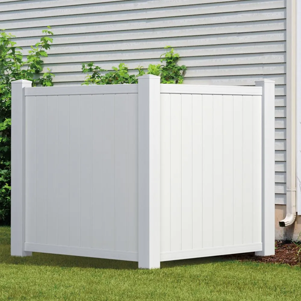 4.5 ft. H x 3.5 ft. W White Vinyl Privacy Corner Accent Fence Panel Kit, photo 2 of 7