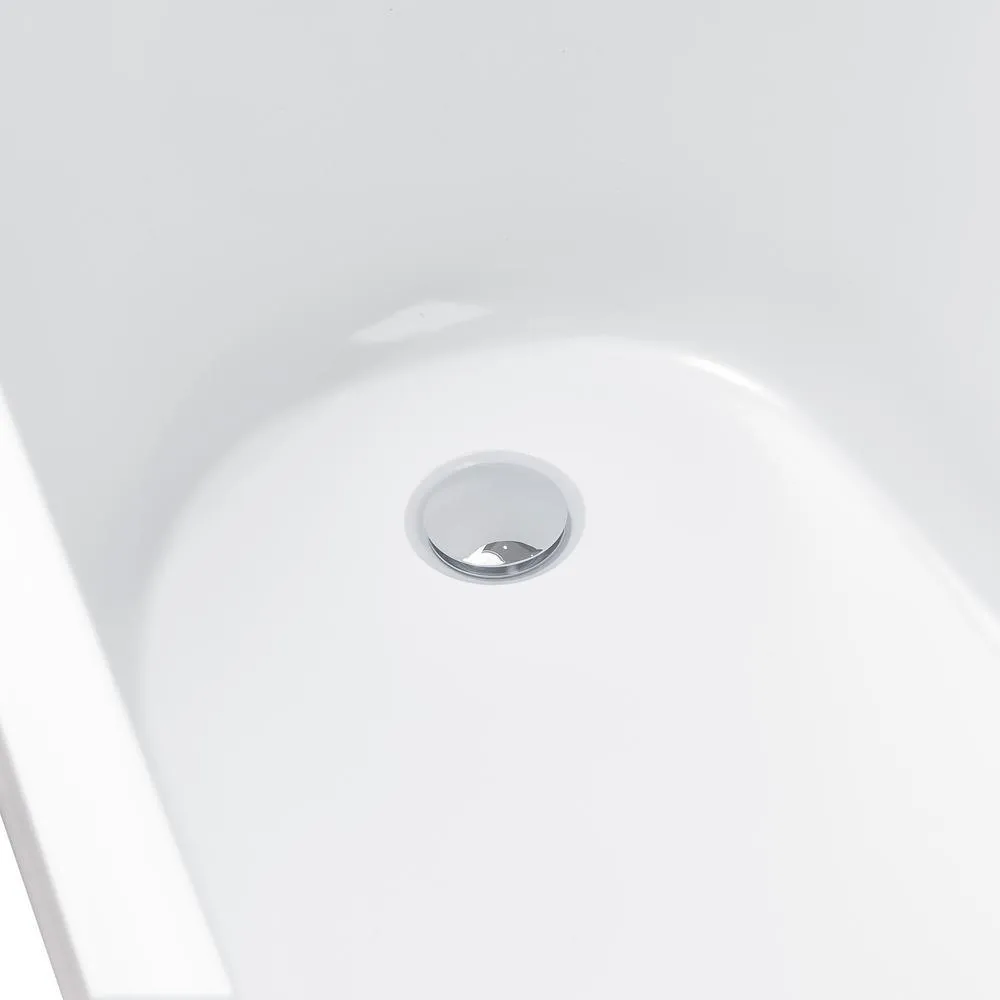 63.6 in. Acrylic Reversible Drain Oval Slipper Flatbottom Freestanding Bathtub in Black and White, photo 7 of 9