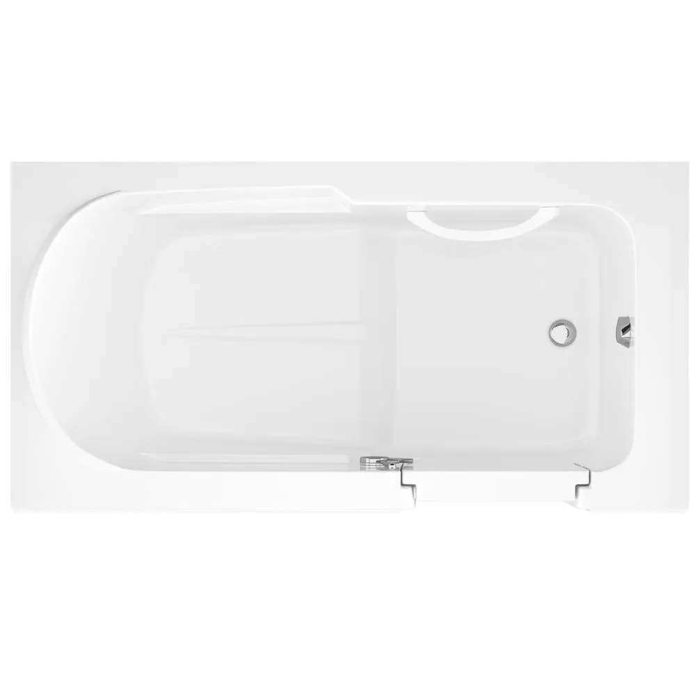 Universal Tubs Step-In 59.6 in. Walk-In Non-Whirlpool Bathtub in White with 1.28 GPF Single Flush Toilet, photo 2 of 10