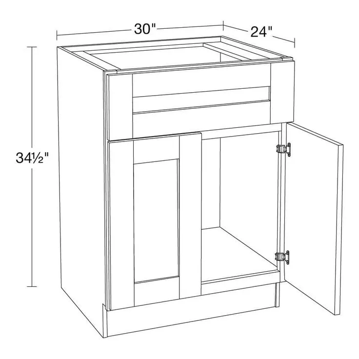 Home Decorators Collection Washington Vessel Blue Plywood Shaker Assembled Vanity Sink Base Kitchen Cabinet Sft Cls 30 in W x 24 in D x 34.5 in H, photo 3 of 7