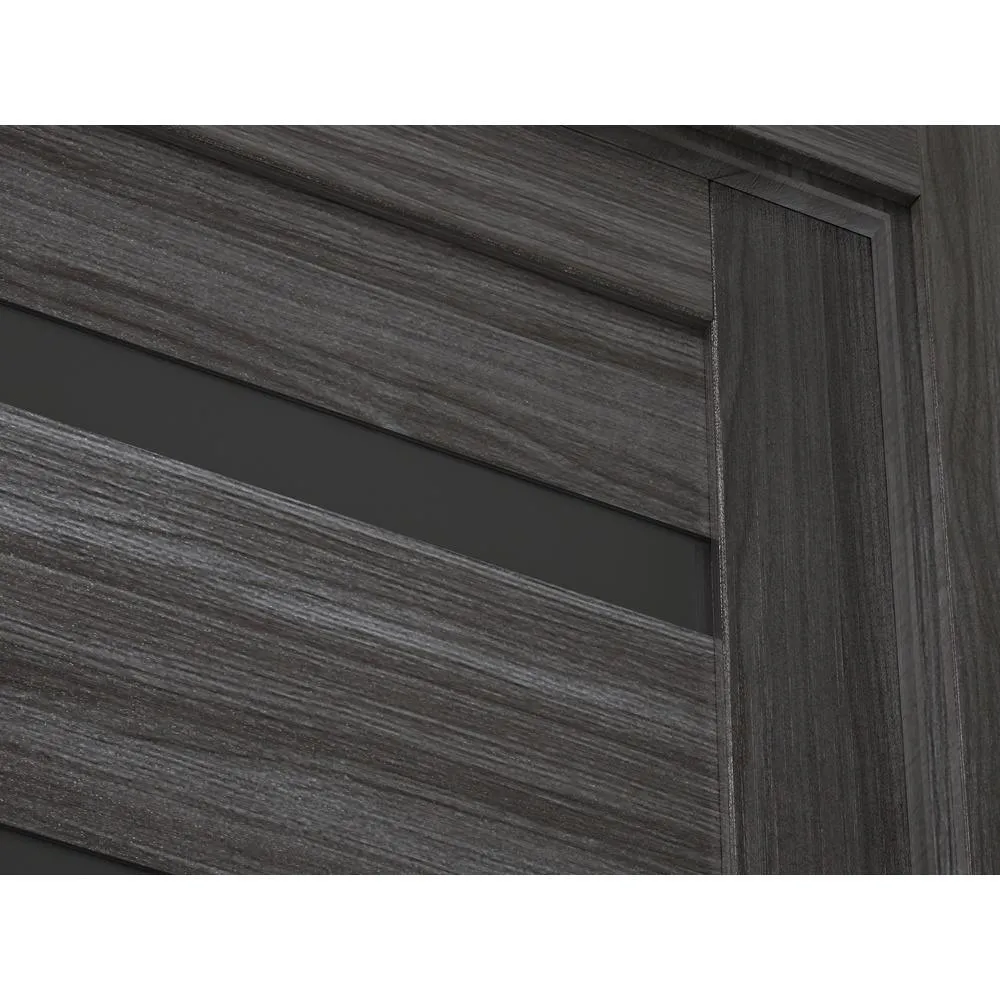 Belldinni 36 in. x 80 in. Gina Gray Oak Finished Frosted Glass 5 Lite Solid Core Wood Composite Interior Door Slab No Bore, photo 4 of 6
