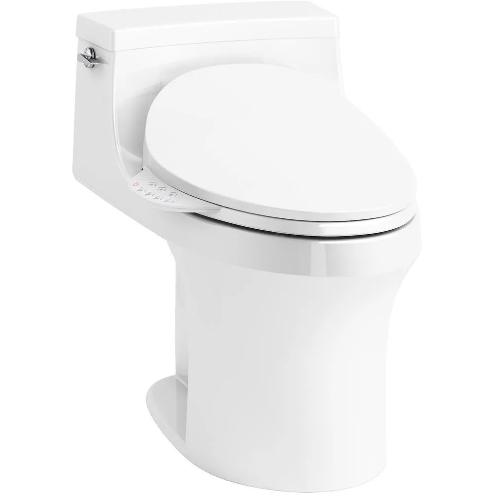 San Souci 1-Piece 1.28 GPF Single Flush Elongated Toilet in White Seat Included, photo 2 of 2