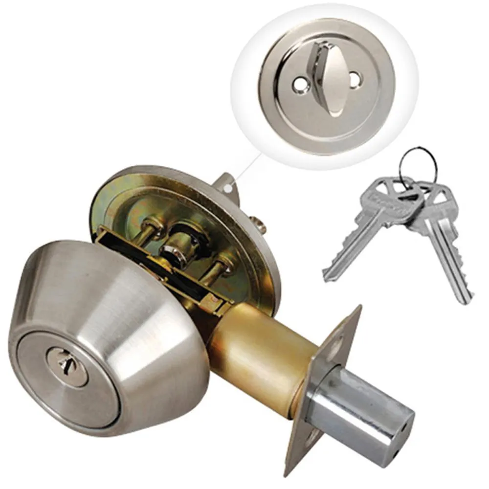 Stainless Steel Entry Door Lock Single Cylinder Deadbolt with 12 KW1 Keys (6-Pack, Keyed Alike), photo 2 of 6
