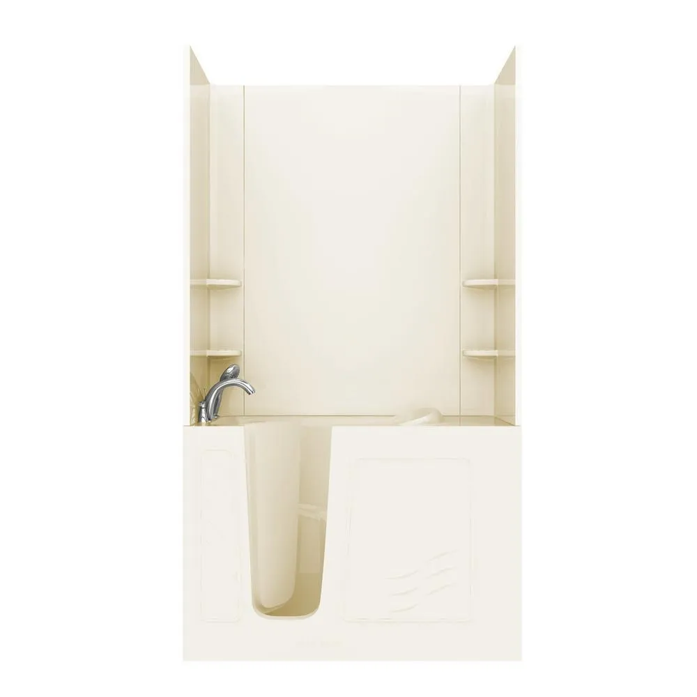 Universal Tubs Rampart Nova Heated 3.9 ft. Walk-in Whirlpool and Air Bathtub with Flat Easy Up Adhesive Wall Surround, Right Drain, White, photo 14 of 42