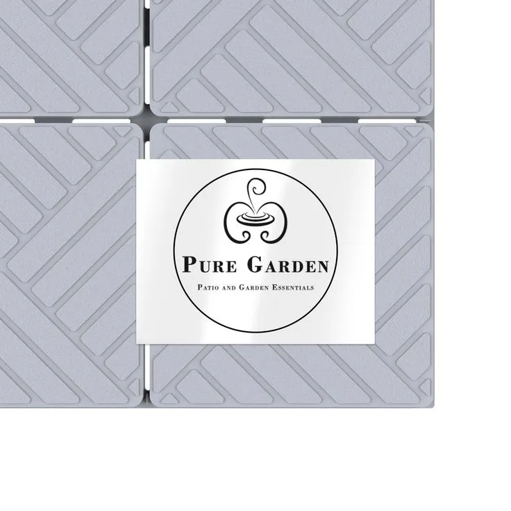 Pure garden Patio and Deck Tiles, Polypropylene, Anti-Slip, Grey Set of 6, photo 5 of 8