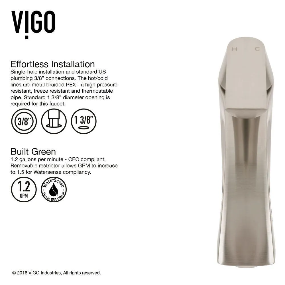 VIGO Marigold White Matte Stone Vessel Bathroom Sink and Linus Bathroom Vessel Faucet in Brushed Nickel, photo 11 of 16