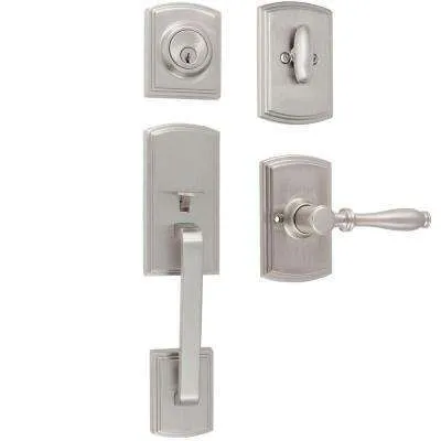 Sandstone Vintage Bronze Single-Cylinder Keyed Entrance Leverset with Deadbolt