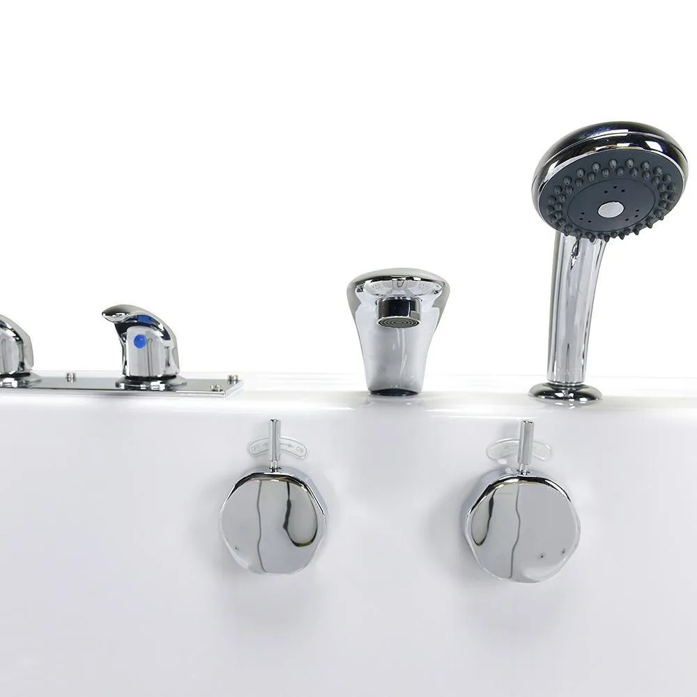 Ella Companion 60 in. Walk-In Whirlpool, MicroBubble and Air Bath Bathtub in White, Heated Seat, Digital Control, Dual Drain, photo 5 of 13