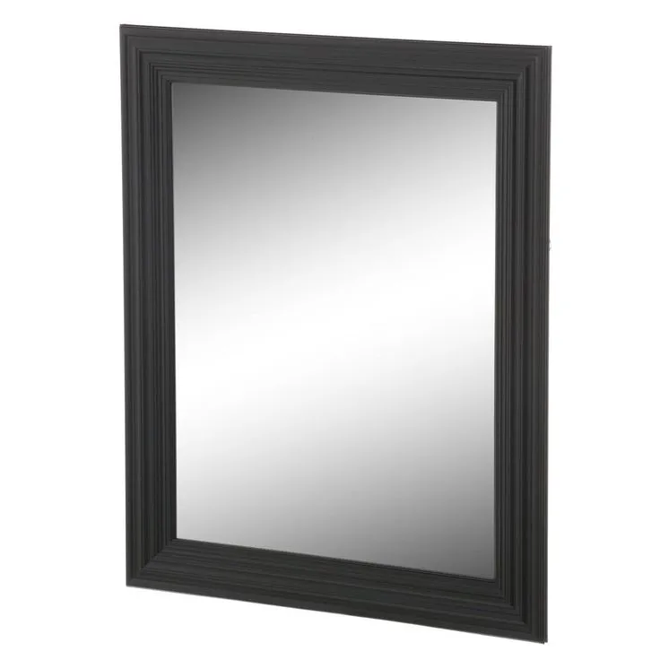 34 in. W x 28 in. H Framed Rectangular Anti-Fog Bathroom Vanity Mirror in Black Finish, photo 2 of 5