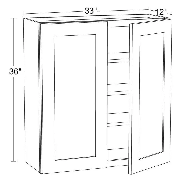 Home Decorators Collection Newport 33 in. W x 12 in. D x 36 in. H Assembled Plywood Wall Kitchen Cabinet in Mythic Blue with Soft Close, photo 5 of 5