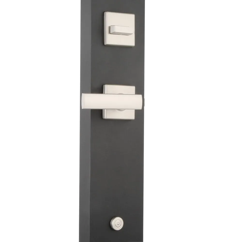 Tavaris Satin Nickel Single Cylinder Door Handleset with Vedani Door Lever Featuring SmartKey Security, photo 4 of 7