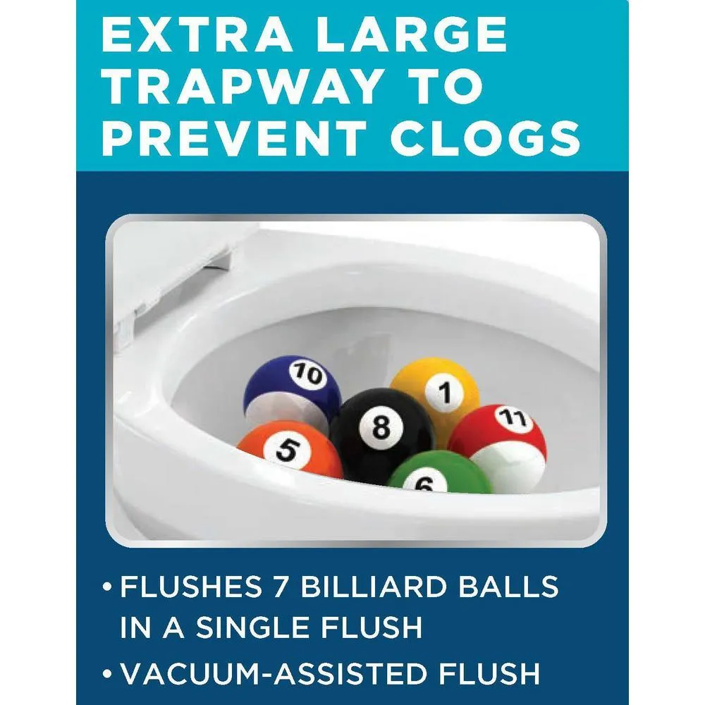 Power Flush 2-Piece 1.28 GPF Single Flush Elongated Toilet in White with Slow-Close Seat Included (3-Pack), photo 4 of 12