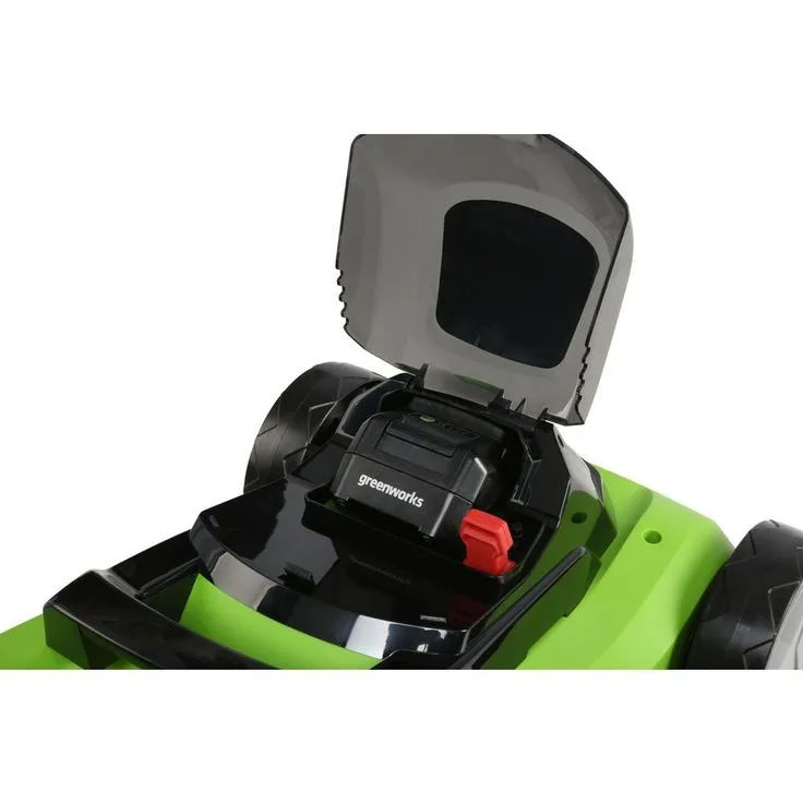 Greenworks 13 in. 24-Volt Battery Walk Behind Push Mower, 4Ah USB Battery and Charger Included MO24B410, photo 4 of 6
