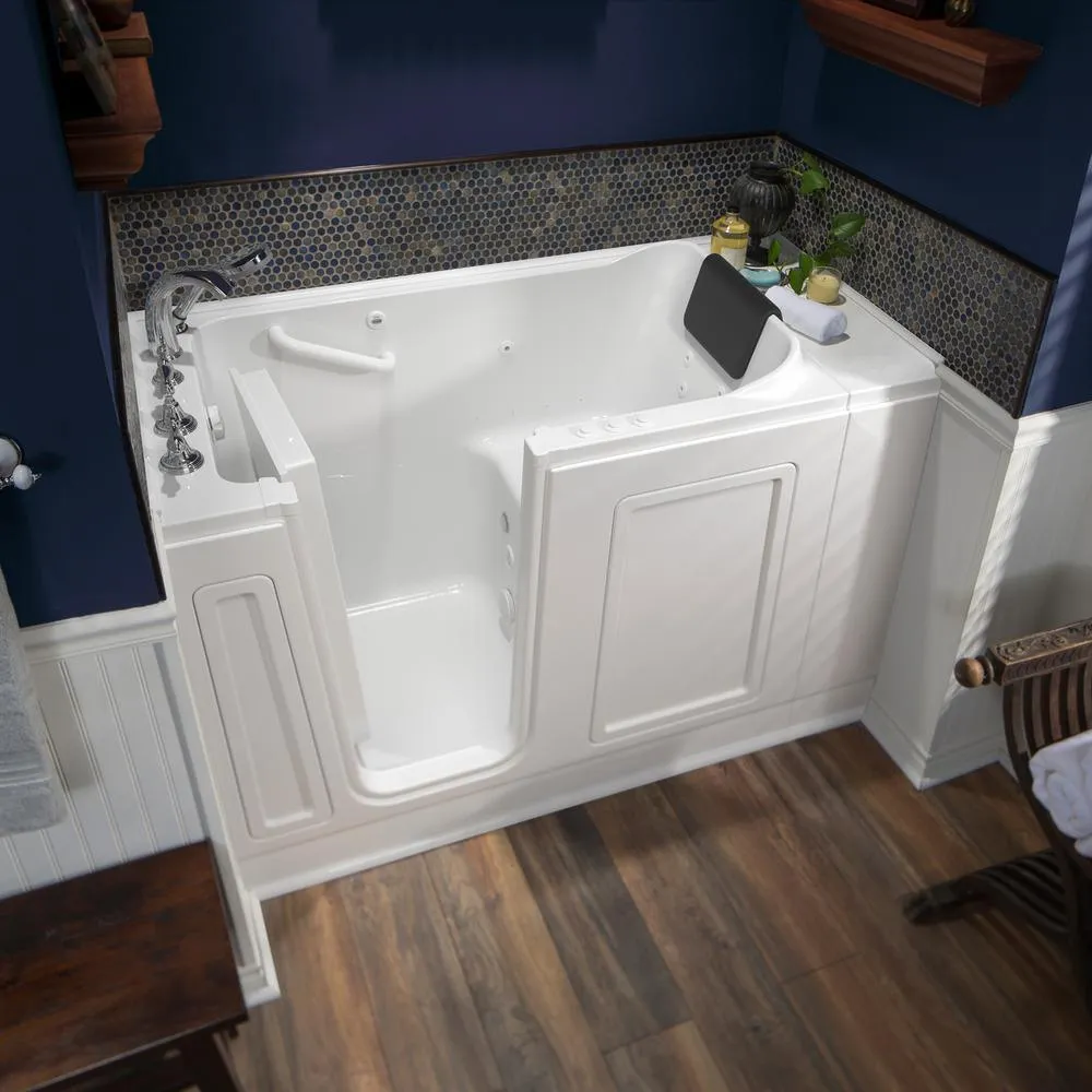 Acrylic Luxury 51 in. x 30 in. Left Hand Walk-In Whirlpool and Air Bathtub in White, photo 5 of 18