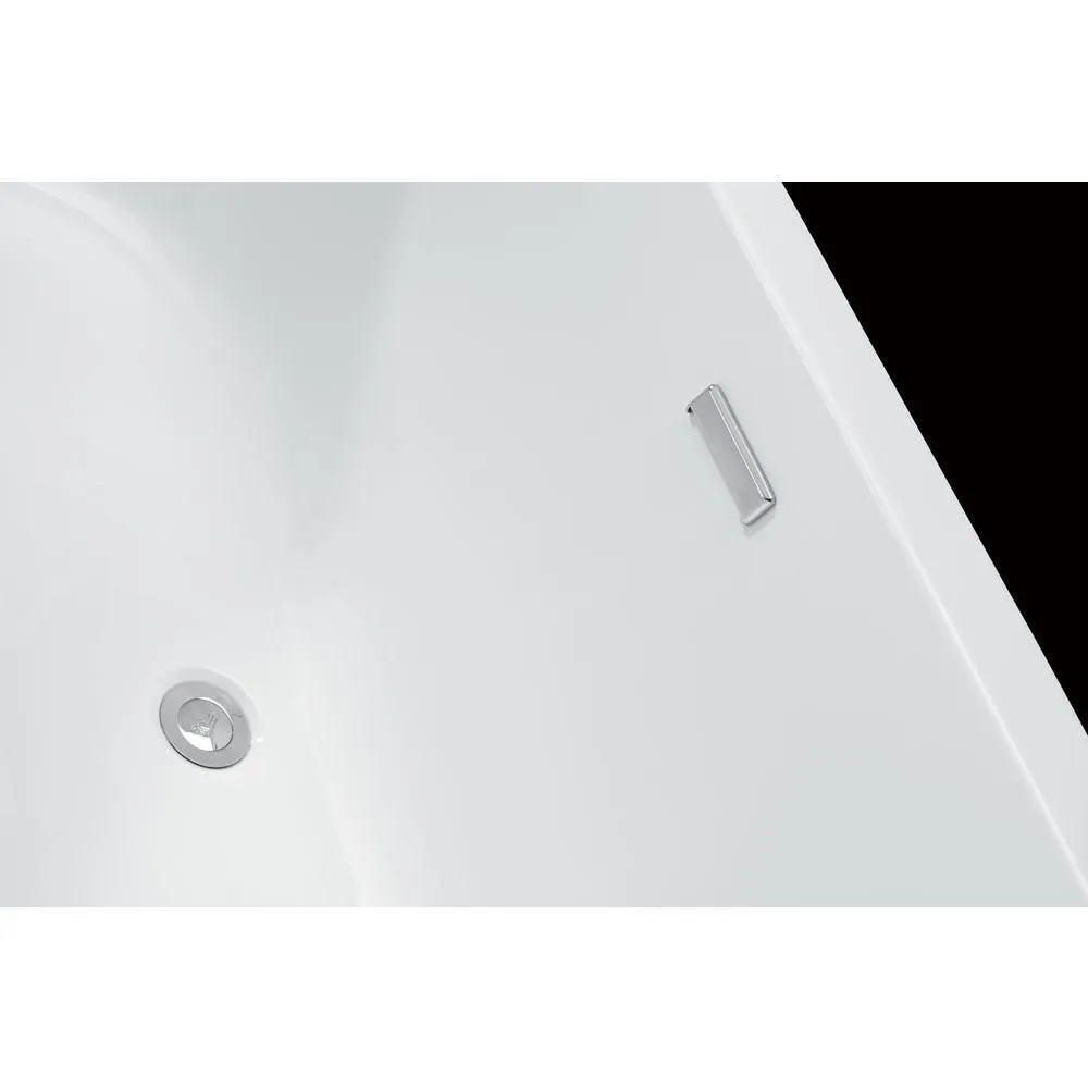 Colton 63 in. Center Drain Freestanding Bathtub in Glossy White, photo 5 of 10