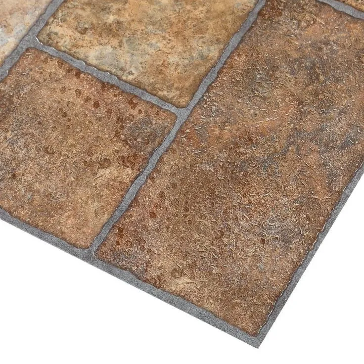 TrafficMASTER Bodden Bay 12 in. x 12 in. Terra Cotta Peel and Stick Vinyl Tile (30 sq. ft. / case), photo 8 of 8