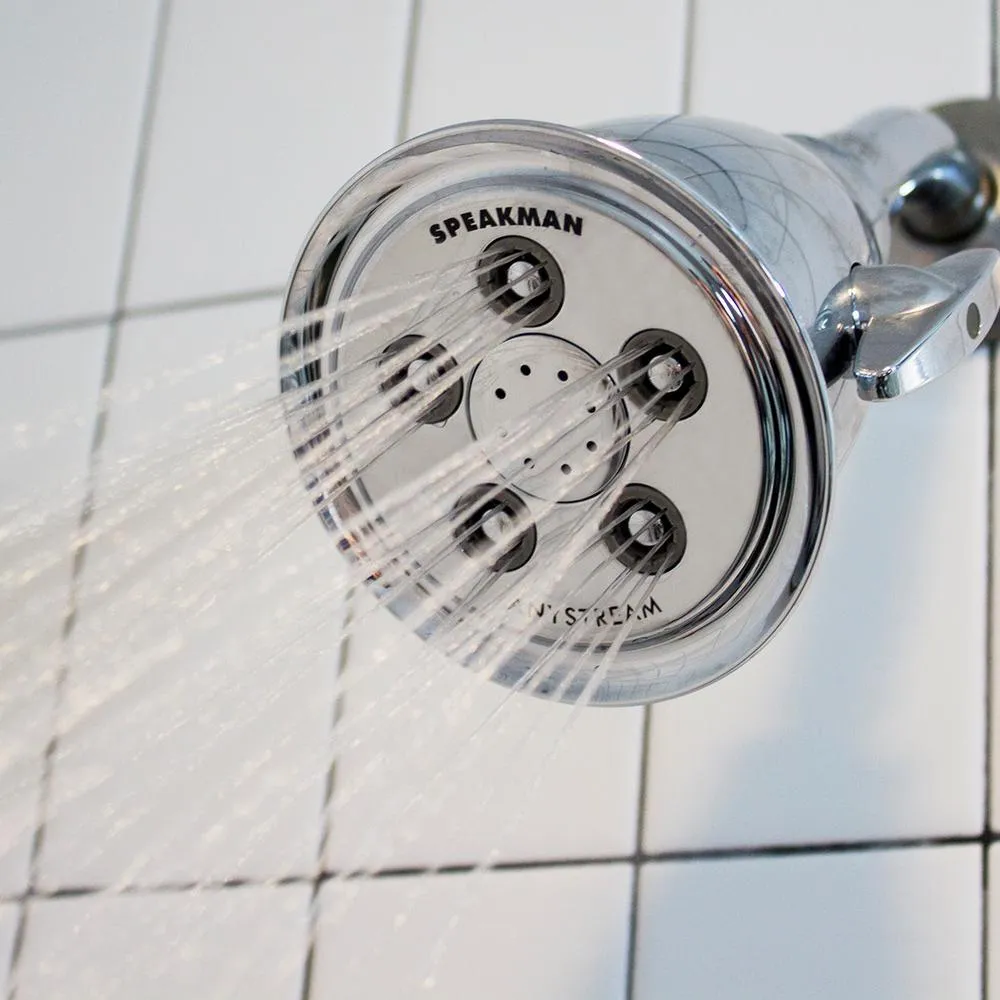 3-Spray 4.1 in. Single Wall MountHigh Pressure Fixed Adjustable Shower Head in Polished Chrome, photo 3 of 14
