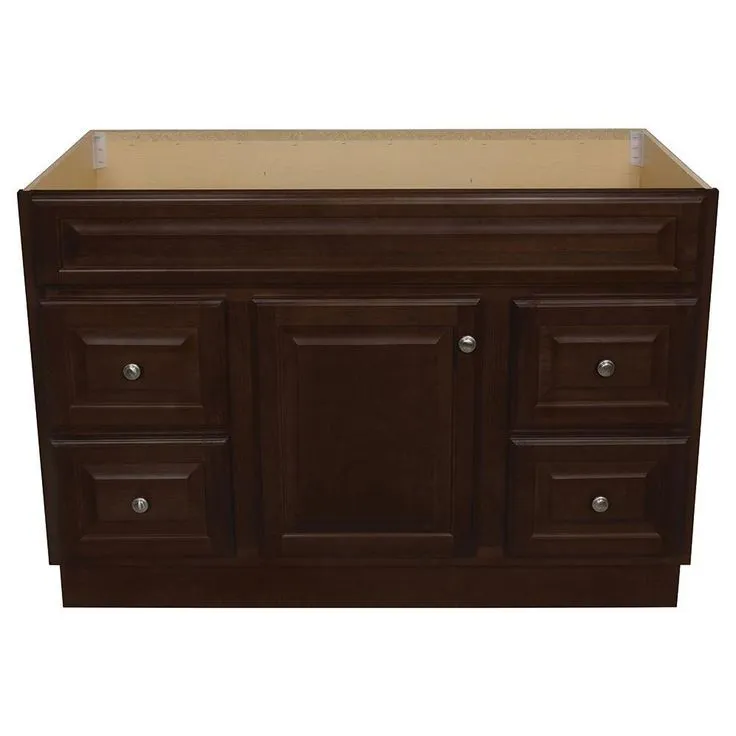 Hampton Bay Hampton 48 in. W x 21 in. D x 33.5 in. H Bathroom Vanity Cabinet Only in Cognac, photo 5 of 16