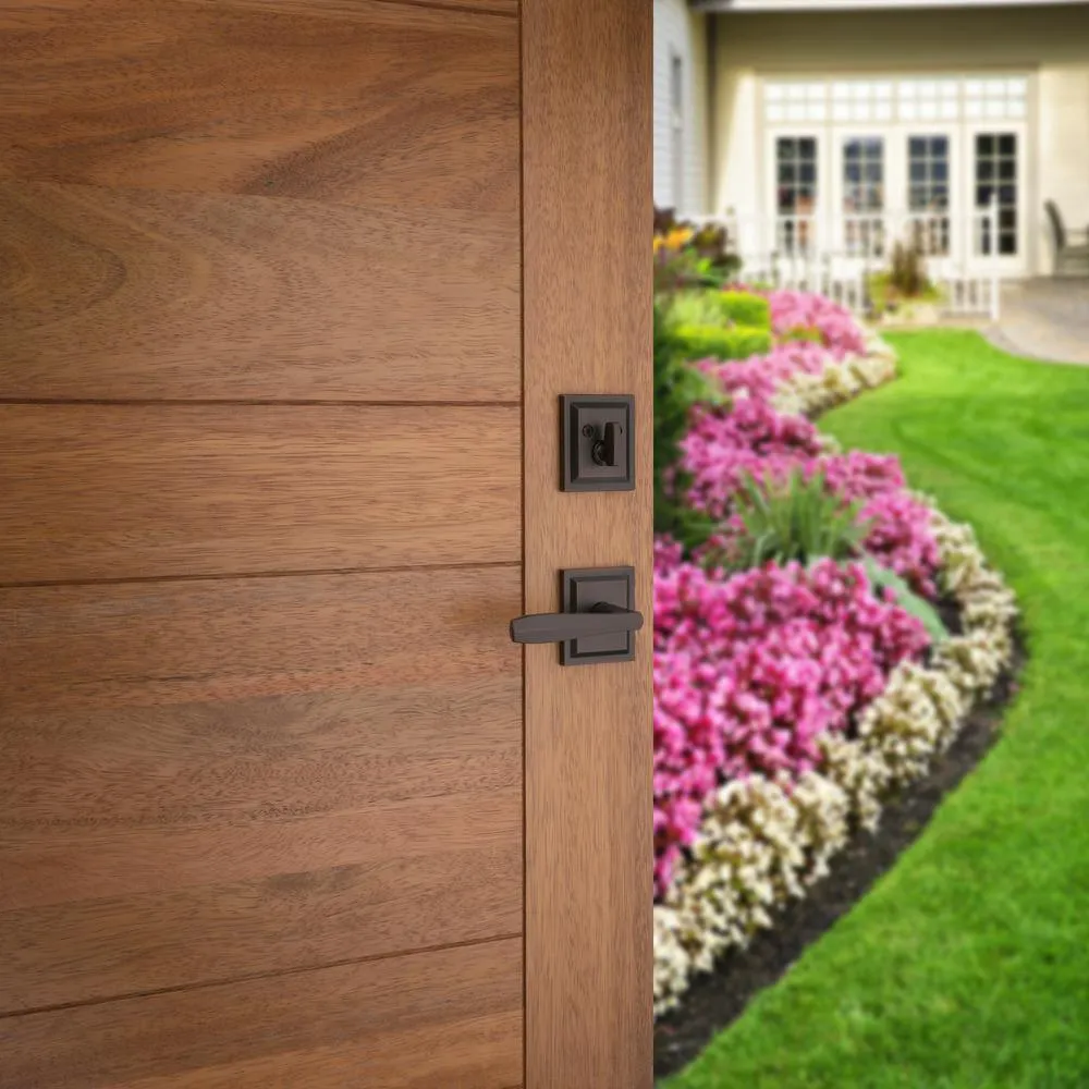 Torrey Pines Venetian Bronze Low Profile Single Cylinder Entry Door Handleset w/ Torrey Door Lever ft SmartKey Security, photo 4 of 5
