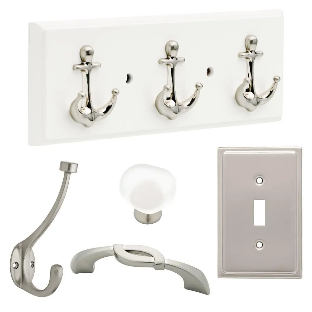 1-1/2 in. (38mm) Satin Nickel and Natural Aqua Sea Glass Cabinet Knob, photo 4 of 9