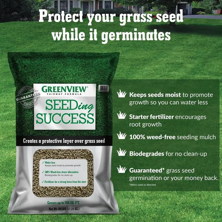 GreenView 38 lbs. Fairway Formula Seeding Success Biodegradable Mulch with Fertilizer (50-Bags/38,000 sq. ft./Pallet), photo 4 of 7