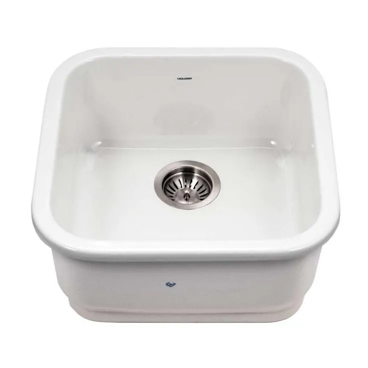 Platus Undermount Fireclay 19 in. Single Bowl Bar Sink in White with Square Basin, photo 4 of 8
