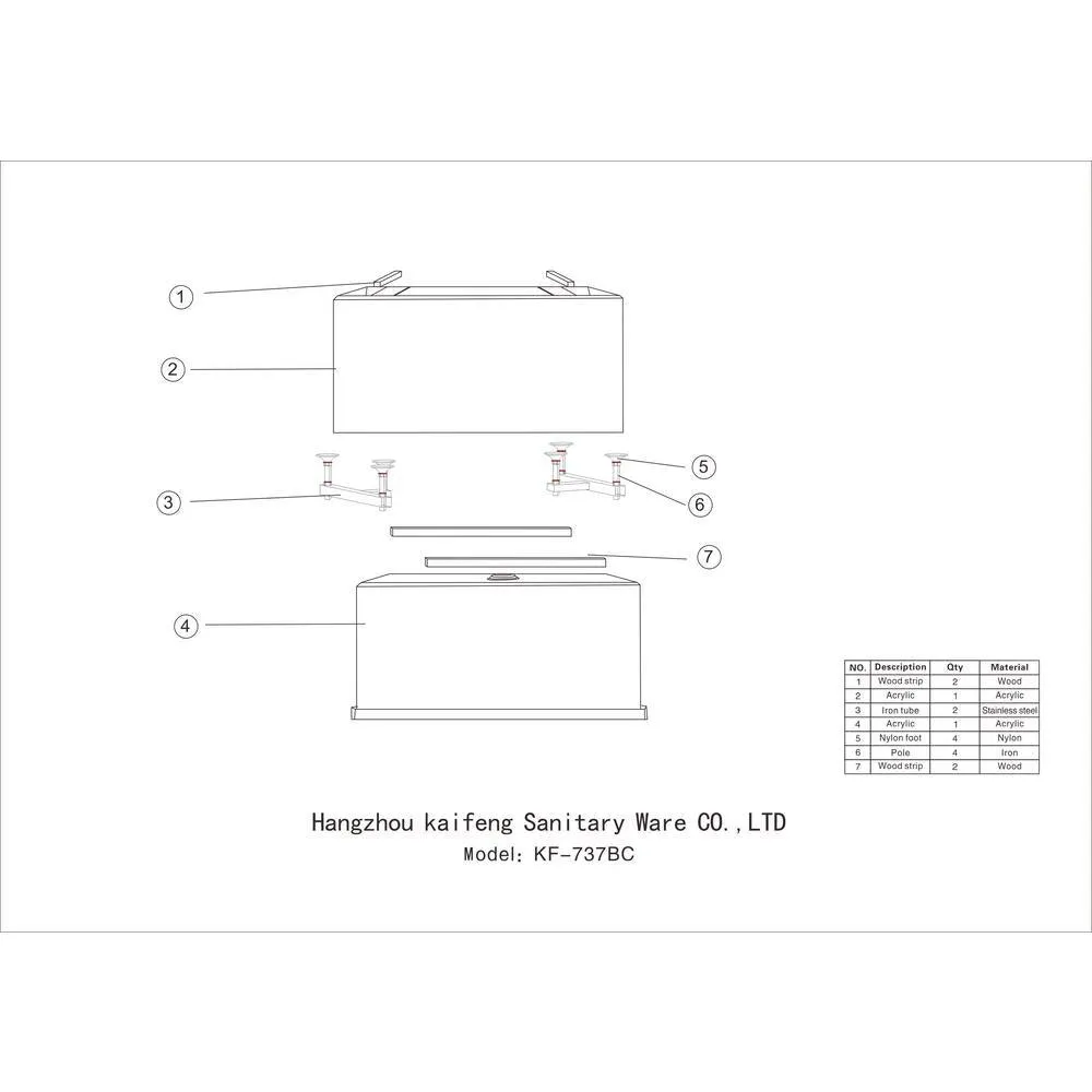 Rectangle 67 in. x 32 in. x 24 in. Contemporary Soaking Acrylic Flatbottom Freestanding Bathtub with Overflow, White, photo 7 of 8
