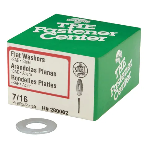 Zinc-Plated Steel 7/16 in. SAE Flat Washer, 50-Pack