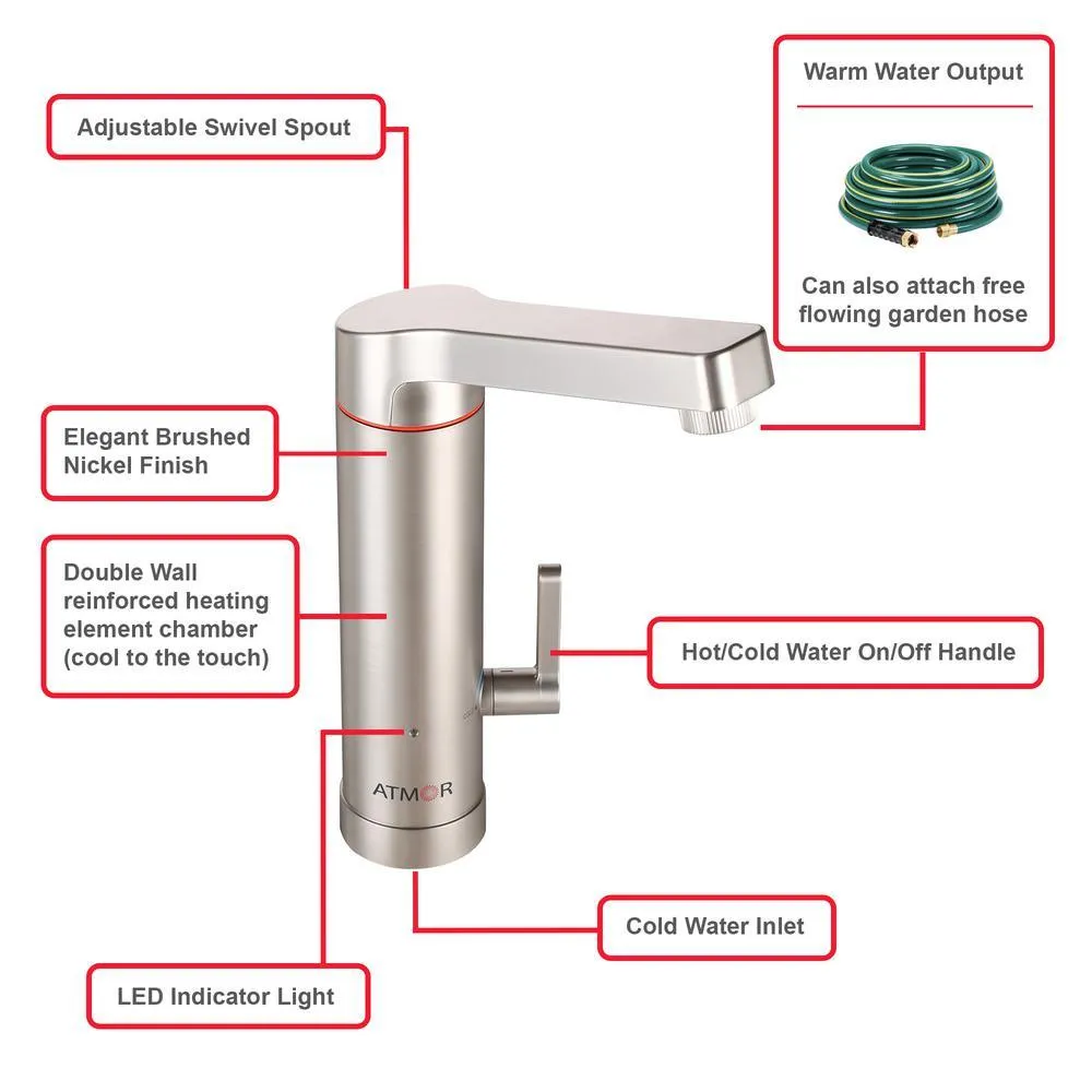 ATMOR HoTap 3kW 0.5 GPM 2-in-1 Electric Tankless Water Heater / Faucet, photo 6 of 8