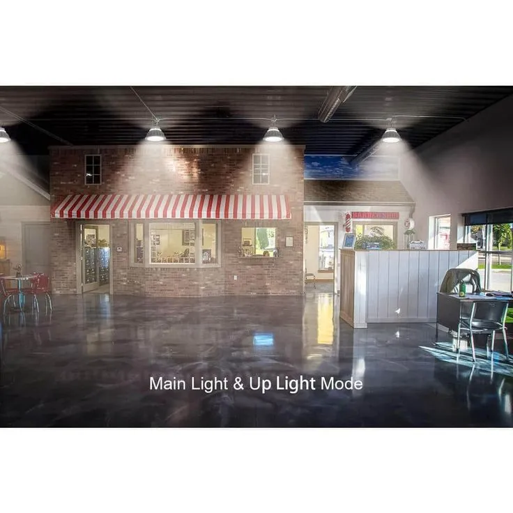 Commercial Electric 11 in. White Integrated LED Low Bay Light with Uplight, at 9000 Lumens, 5000K Daylight, photo 2 of 7