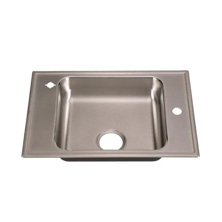 Classroom Sink, Drop-in, 17 in. x 25 in. 1-Compartment, ADA, SS, L/R Faucet Ledges, 6.5 in. Deep, Drain Center Rear, photo 2 of 7