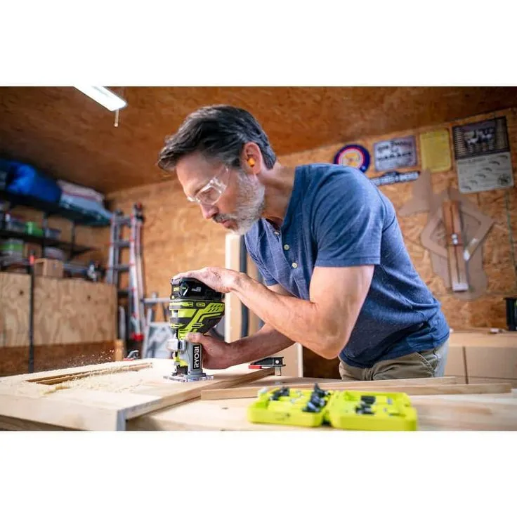 RYOBI 18-Volt ONE+ Cordless Fixed Base Trim Router (Tool Only) with Tool Free Depth Adjustment, photo 5 of 8