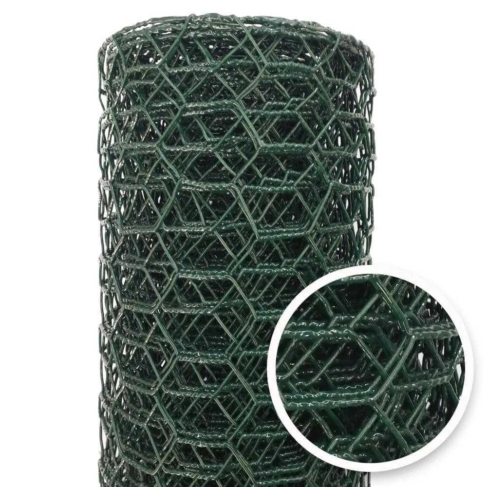 Acorn International 1 in. x 24 in. x 25 ft. Vinyl Coated Galvanized Steel Poultry Netting in Green, photo 2 of 2