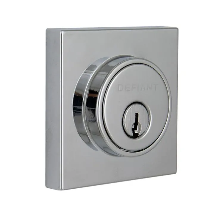 Defiant Contemporary Square Matte Black Single Cylinder Deadbolt, photo 6 of 8