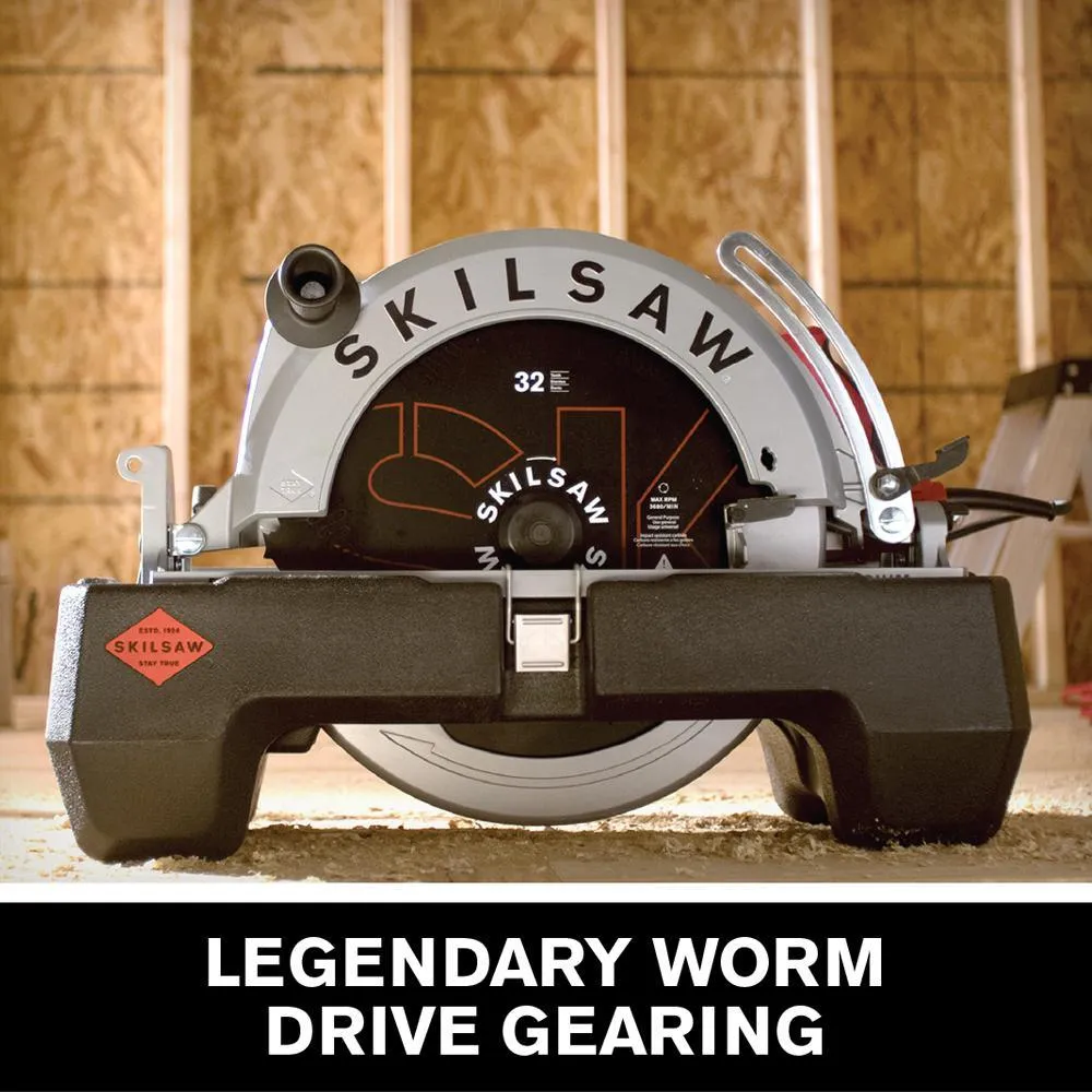 16-5/16 in. 15 Amp Corded Electric Magnesium Worm Drive Circular Saw with 32-Tooth Carbide Blade, photo 2 of 10