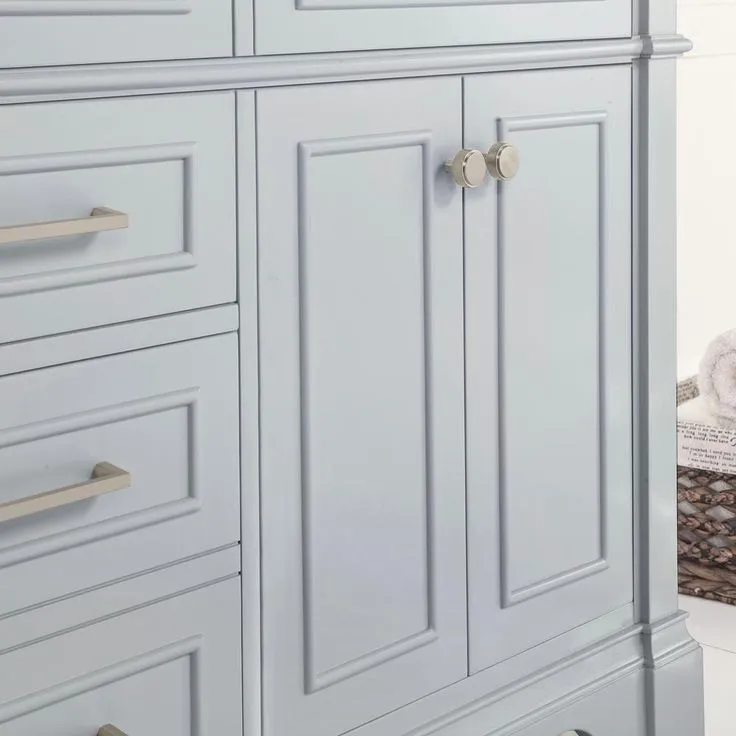 Melpark 60 in. W x 22 in. D Bath Vanity in Dove Grey with a Cultured Marble Vanity Top in White with White Sink, photo 10 of 11