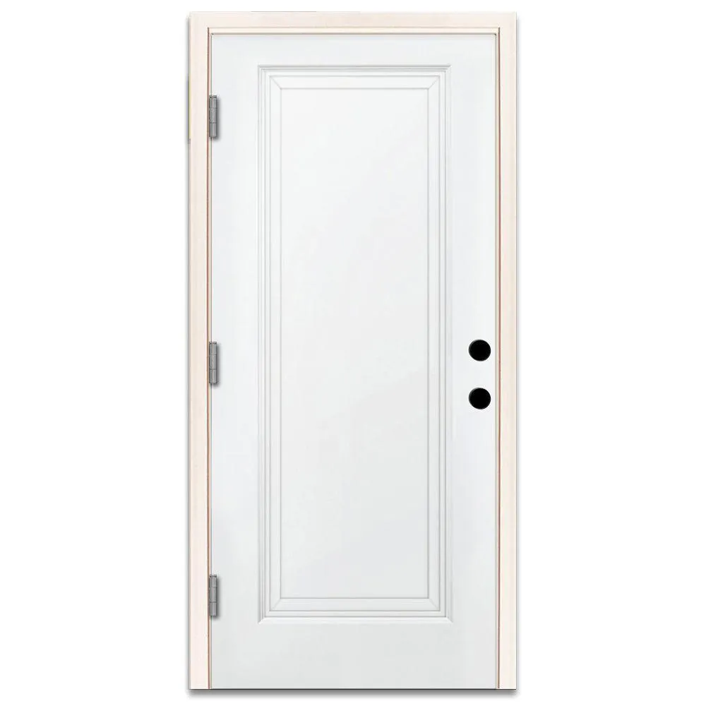 Steves & Sons 36 in. x 80 in. Premium 1-Panel Primed White Steel Prehung Front Door with 36 in. Left-Hand Outswing and 4 in. Wall, photo 6 of 8