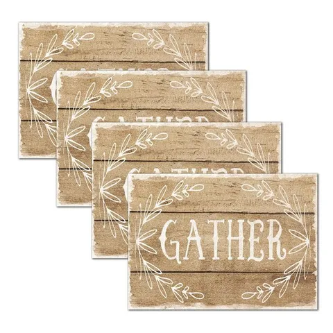 MHF Home Gather Brown 18 in wide · 13 in long Polypropylene Placemat Set