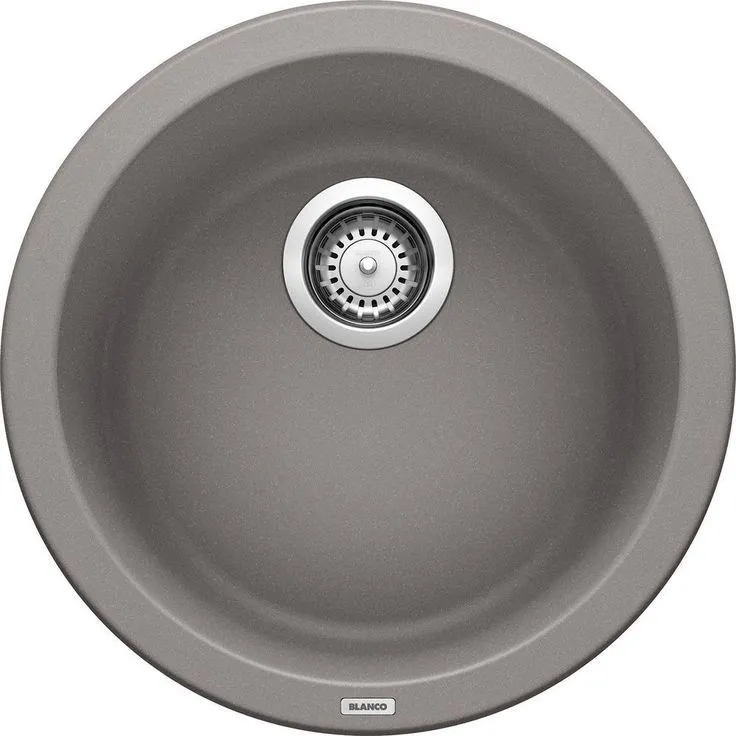 RONDO Dual Mount Granite Composite 17.69 in. Single Bowl Bar Sink in Anthracite, photo 4 of 6