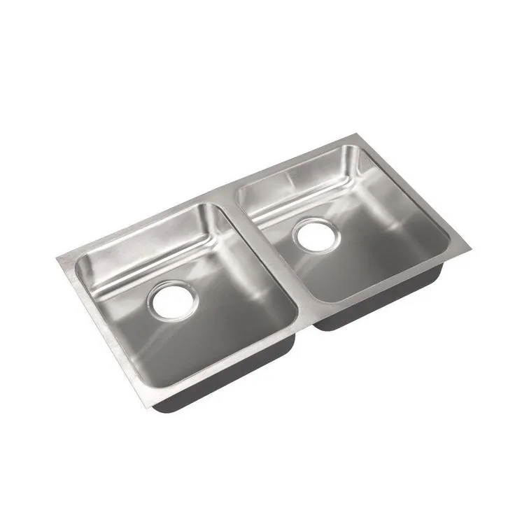 Double Bowl, Undermount Sink, ADA, 18-Gauge Stainless Steel, 2-Compartment, I.D. 18 in. x 32 in. x 5.5 in. - DCR, photo 7 of 7