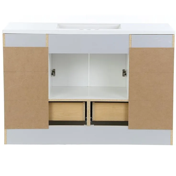 Lancaster 49 in. W x 19 in. D Bath Vanity in Pearl Gray with Cultured Marble Vanity Top in White with White Sink, photo 2 of 8