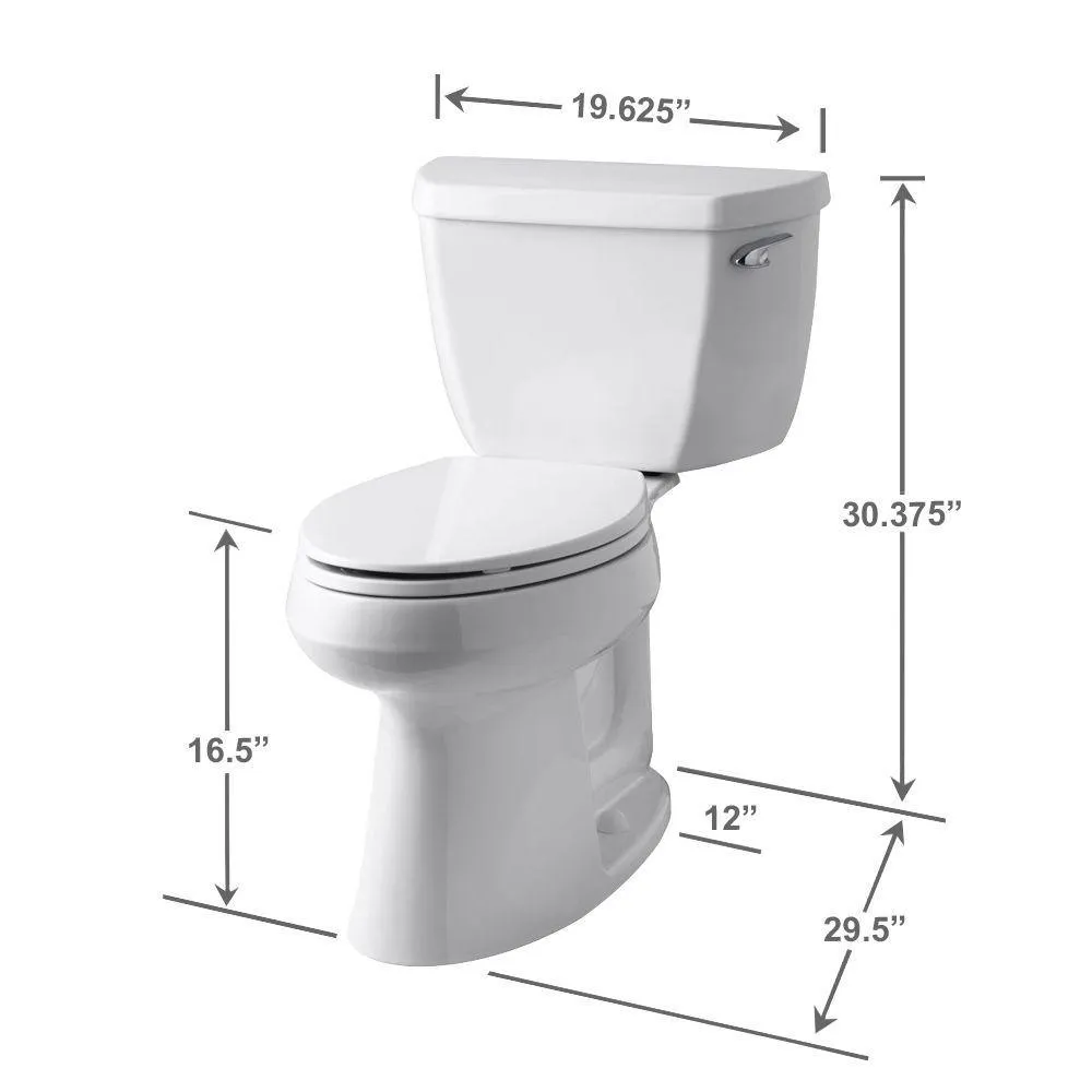 Highline 2-Piece Complete Solution 1.28 GPF Single Flush Elongated Toilet in White with Seat Included (3-Pack), photo 10 of 16