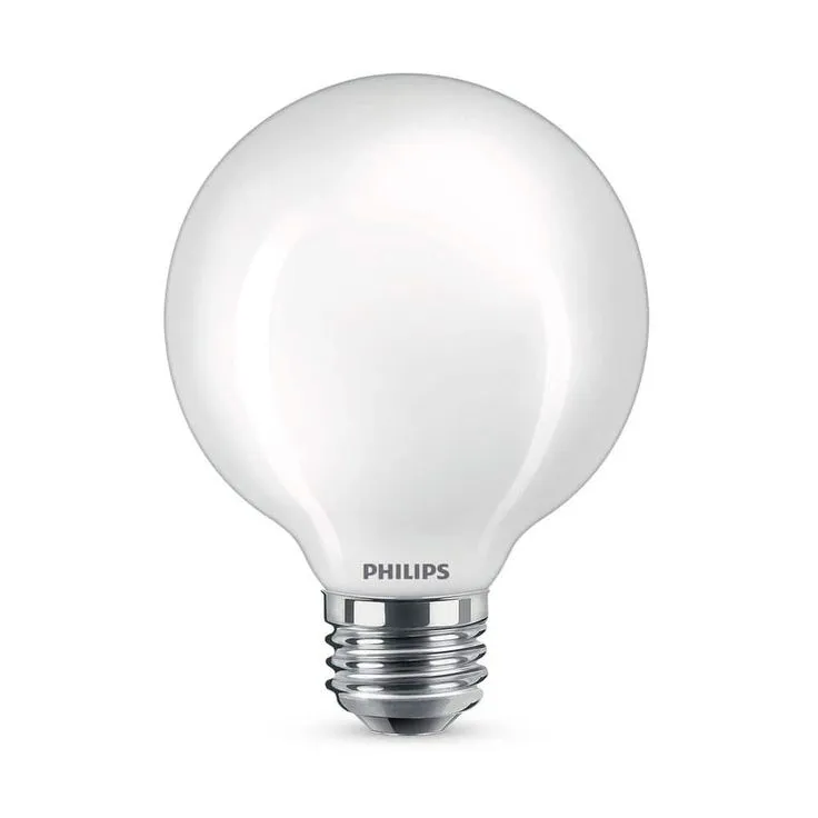 Philips 60-Watt Equivalent G25 LED Light Bulb Daylight Frosted Glass Globe Light Bulb (3-Pack), photo 2 of 5