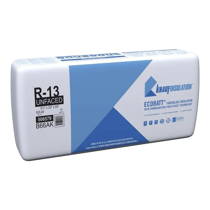 Knauf Insulation EcoBatt R-13 Unfaced Fiberglass Insulation Batts, 3-1/2 in. x 23 in. x 93 in., 163.4 sq. ft., photo 2 of 4