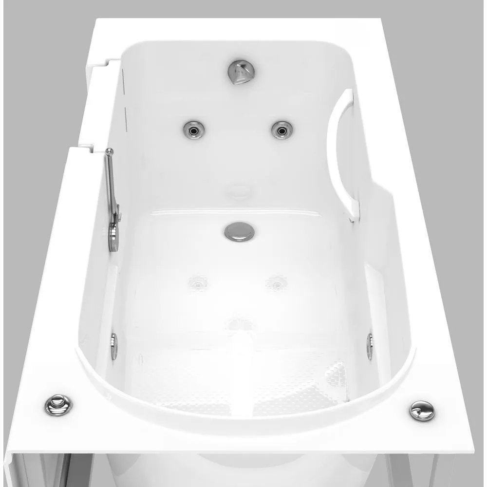 Universal Tubs Nova Heated Step-In 5 ft. Walk-In Whirlpool Bathtub in White with Chrome Trim, Right Drain, photo 7 of 15