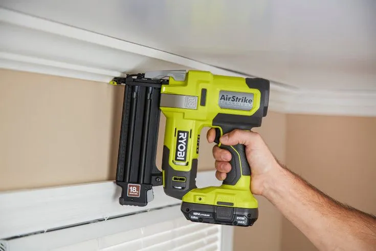 RYOBI 18-Volt ONE+ Cordless AirStrike 18-Gauge Brad Nailer (Tool Only) with Sample Nails, photo 2 of 8